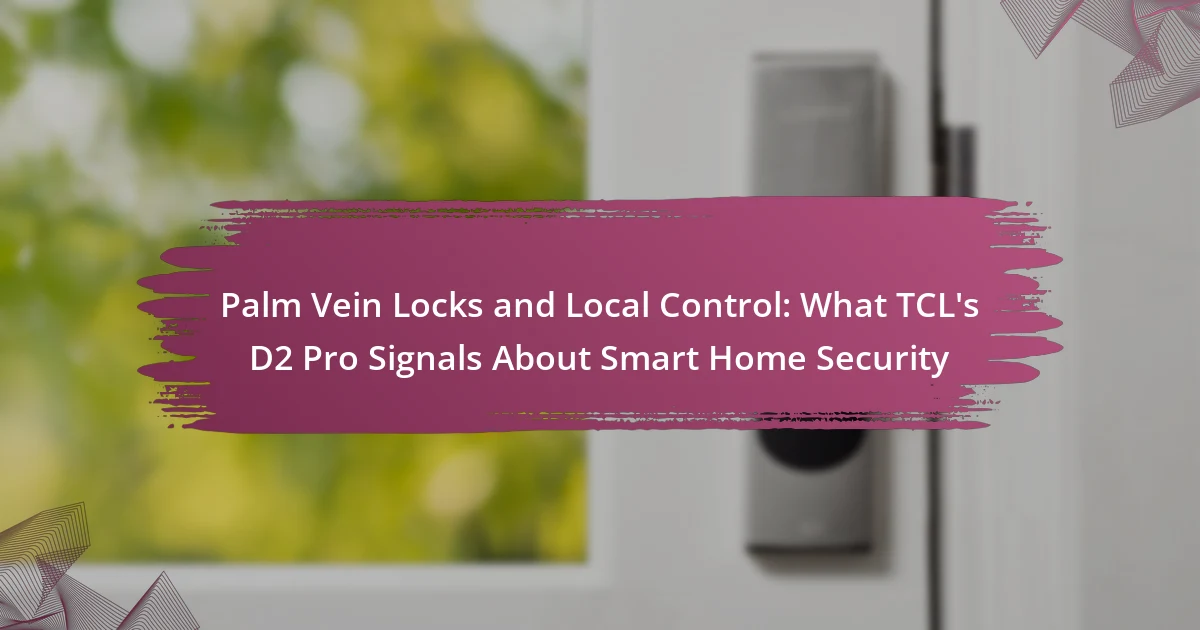 Palm Vein Locks and Local Control: What TCL's D2 Pro Signals About Smart Home Security