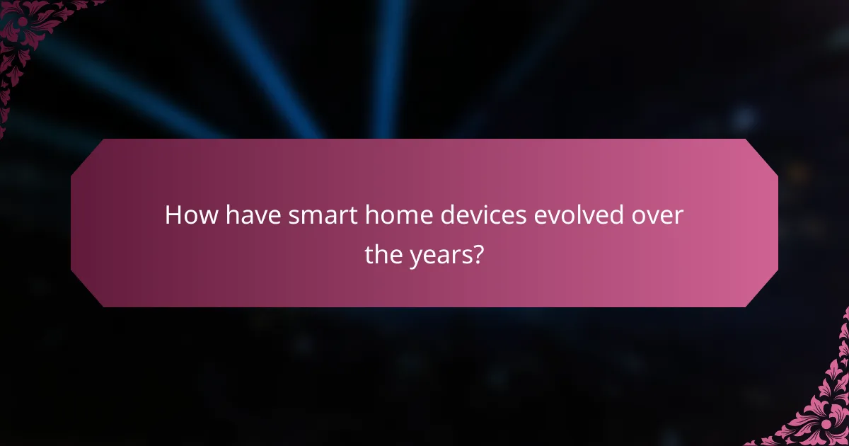 How have smart home devices evolved over the years?
