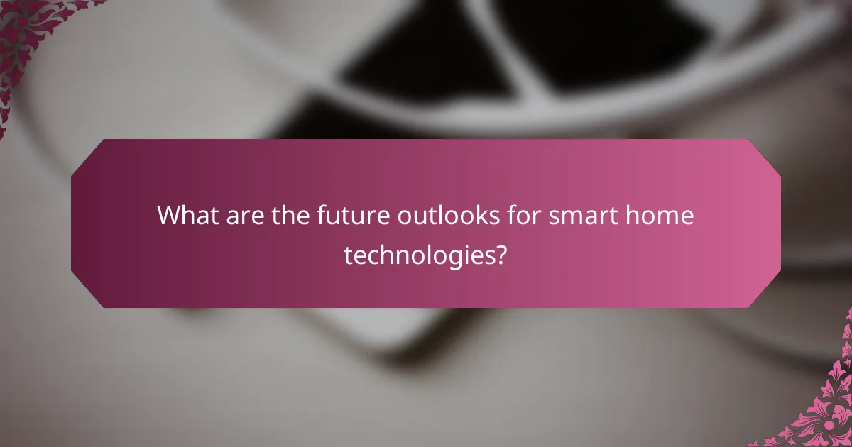 What are the future outlooks for smart home technologies?